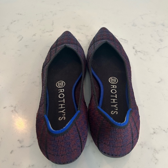 Rothy’s The Point Cranberry Plaid Flats - Picture 4 of 6